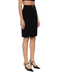 CHANEL - 90s Silk-cotton High-waist Skirt, Size Fr; 34 (authentic Pre-loved) - Lyst