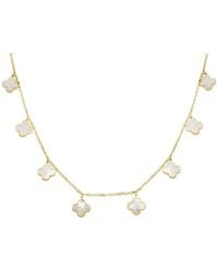 Italian Gold - 14K Mother Of Pearl Station Necklace - Lyst