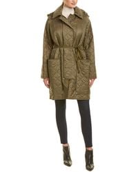 Burberry Diamond Quilted Hooded Coat - Green