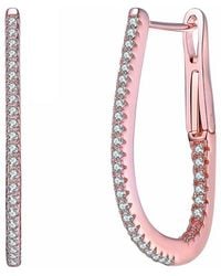 Genevive Jewelry - 18k Rose Gold Vermeil Cz Earrings - Lyst