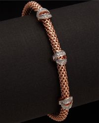 Meshmerise - 18k Over Silver 0.18 Ct. Tw. Diamond Bangle Bracelet - Lyst