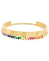 Eye Candy LA - Luxe Collection 18k Plated Cz Set Of 3 Adjustable Bracelets - Lyst
