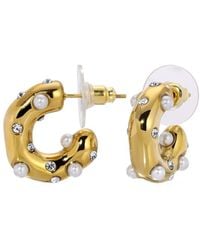 Eye Candy LA - Glass Pearl Hoop Earring - Lyst