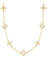 Adornia - Mother Of Pearl, Cz 14K Plated Necklace - Lyst