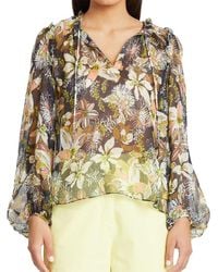 Tanya Taylor - Aubrielle Linen & Silk-blend Top - Lyst