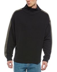 Rag & Bone - Mixed Media Mock Neck Sweatshirt - Lyst