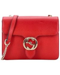 Gucci - Sheep Leather Interlocking Shoulder Bag Small (Authentic Pre-Loved) - Lyst
