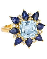 Nina Zhou Jewelry - 14K.36 Ct. Tw. Diamond & Gemstone Cocktail Ring - Lyst