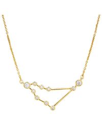 Sterling Forever - When Stars Align Constellation Sign 14K Plated Cz Necklace - Lyst