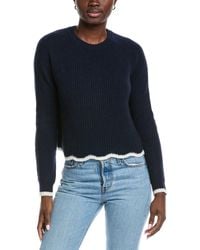 Autumn Cashmere - Tipped Scallop Shaker Cashmere Sweater - Lyst