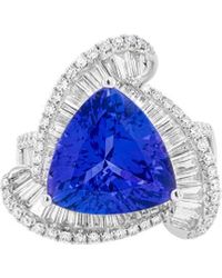 Diana M. Jewels - Fine Jewelry 18k 10.39 Ct. Tw. Diamond & Tanzanite Half-eternity Ring - Lyst