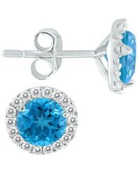 Gemstones - Gem Spark 14K 1.17 Ct. Tw. Diamond Topaz Studs - Lyst