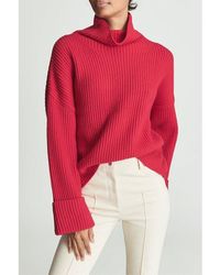 Reiss - Jillian Button Down Sleeve Sweater - Lyst