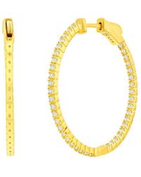 Suzy Levian CZ Jewelry - Suzy Levian Silver Cz Hoops - Lyst
