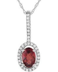 Gemstones - 14k 0.09 Ct. Tw. Diamond & Garnet Pendant Necklace - Lyst