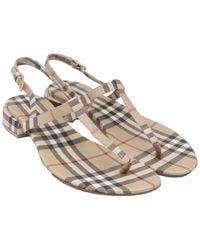 Burberry - Coated/Waterproof Canvas Emily Check Sandal (Authentic Pre- Loved) - Lyst