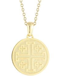 Reiss - 14k Cross Coin Necklace - Lyst