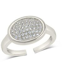 Sterling Forever - Silver Cz Mira Open Band Ring - Lyst