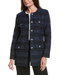 St. John - Eyelash Tweed Wool-Blend Topper Jacket - Lyst