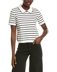 Cece - Stripe Contrast Trim Collar Top - Lyst