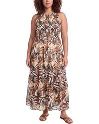 Anne Klein - Plus Smocked Bodice Tiered Dress - Lyst