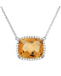 Gemstones - 14k 4.79 Ct. Tw. Diamond & Citrine Necklace - Lyst