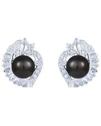 Splendid - 10Mm Pearl Cz Plated Earrings - Lyst