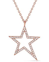 Sabrina Designs - 14k Rose Gold 0.20 Ct. Tw. Diamond Star Necklace - Lyst
