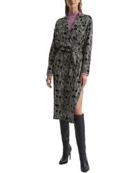Reiss - Georgina Mono Swirl Print Top - Lyst