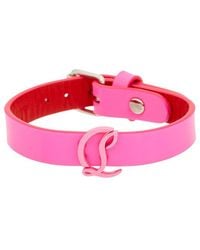 Christian Louboutin - Logo Leather Bracelet - Lyst