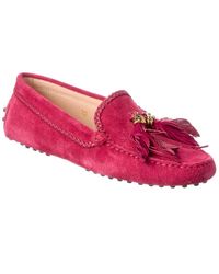 Tod's - Gommino Tassel Suede Loafer - Lyst