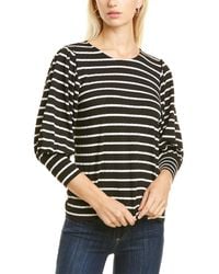 Vince Camuto - Puff Shoulder Knit Stripe Top - Lyst