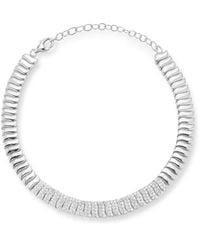 Chloe and Madison - Silver Cz Ribbed Bracelet - Lyst