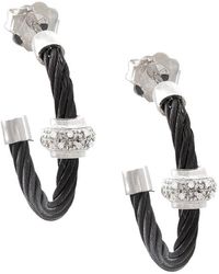 Diamond Select Cuts - Rondel & Stainless Steel 0.04 Ct. Tw. Diamond Earrings - Lyst