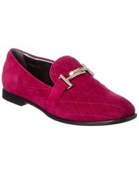 Tod's - Double T Suede Loafer - Lyst