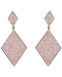 Genevive Jewelry - 14k Rose Gold Vermeil Cz Geometric Earrings - Lyst