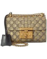 Gucci - Black GG Supreme Monogram Coated Canvas Bees Small Padlock Shoulder Bag (authentic Pre-loved) - Lyst