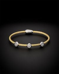 Juvell - 18k Plated Cz Twisted Mesh Bangle Bracelet - Lyst