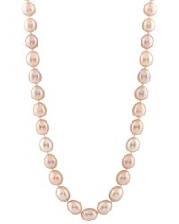 Splendid - Rhodium Plated Silver 8-8.5mm Freshwater Pearl Necklace - Lyst