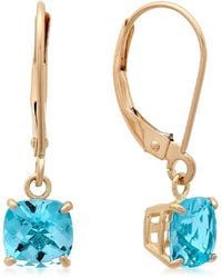 MaxColor - 10k 2.00 Ct. Tw. Blue Topaz Earrings - Lyst