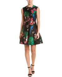 Valentino Tropical Dream Brocade Sleeveless Dress - Black