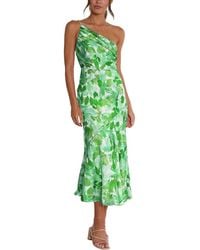 LEON GORI - One-Shoulder Midi Dress - Lyst