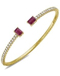 Forever Creations USA Inc. - Forever Creations 14k 2.85 Ct. Tw. Diamond & Ruby Flexible Bangle Bracelet - Lyst