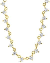 Sterling Forever - 14k Plated Cz Brigid Classic Tennis Necklace - Lyst