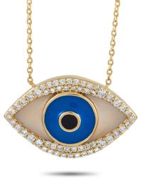 Diamond Select Cuts - 14k 0.38 Ct. Tw. Diamond Evil Eye Necklace - Lyst