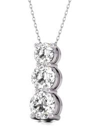 Diana M. Jewels - Diana M. Fine Jewelry 14k 2.00 Ct. Tw. Lab Grown Diamond Three-stone Pendant - Lyst