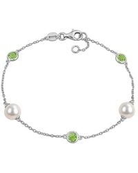 Rina Limor - 0.87 Ct. Tw. Peridot & 7-7.5Mm Pearl Charm Bracelet - Lyst