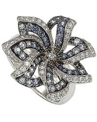 Suzy Levian - 18k & Silver 1.74 Ct. Tw. Sapphire Flower Ring - Lyst