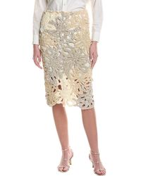 Brunello Cucinelli - Linen-Blend Pencil Skirt - Lyst