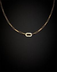 Italian Gold - 14k Pearl Paperclip Chain Necklace - Lyst